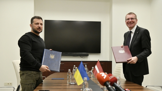11.04.2024. Valsts prezidents un Ukrainas prezidents paraksta vienošanos par ilglaicīgu atbalstu un drošības saistībām