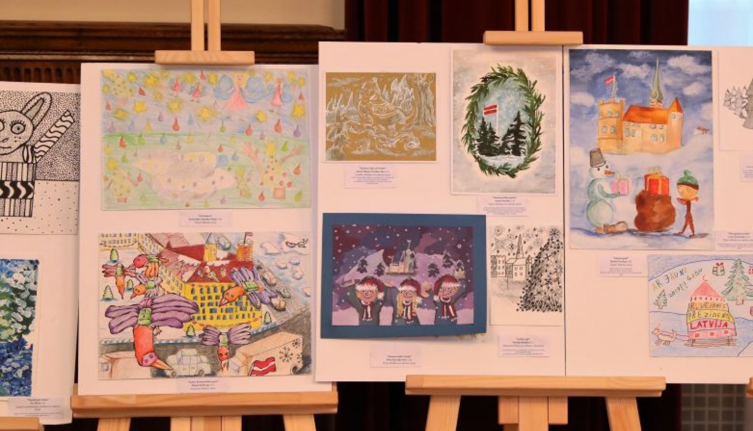 Rīgas pilī sveic Valsts prezidenta Ziemassvētku kartītes dizaina konkursa labāko darbu autorus