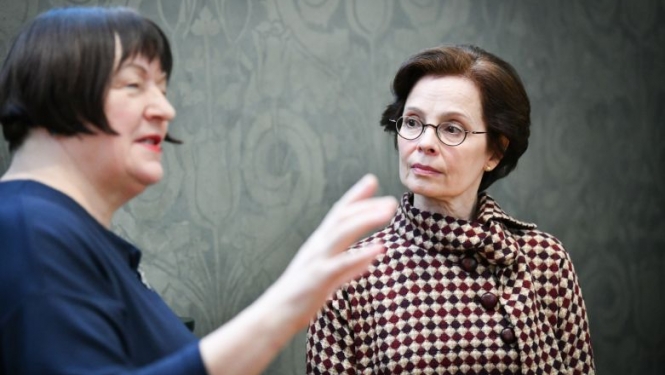 Andra Levite ar LNMM direktori pārrunā ar mākslu saistītas aktualitātes