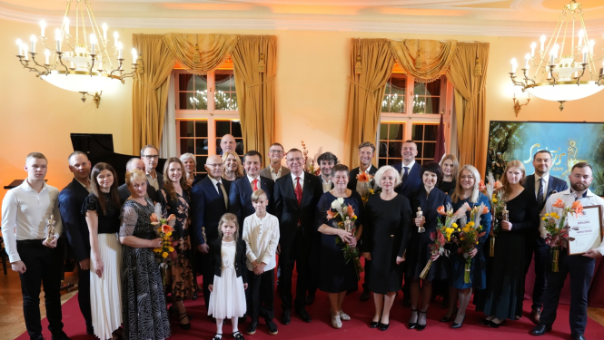 25.10.2024. Valsts prezidenta Edgara Rinkēviča dalība Zemkopības ministrijas konkursa lauksaimniekiem un pārtikas ražotājiem “Sējējs 2024” laureātu apbalvošanas ceremonijā