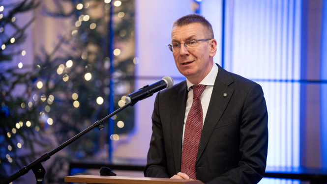 28.12.2025. Valsts prezidents Edgars Rinkēvičs sveic organizāciju “Daugavas Vanagi” 80 gadu jubilejā