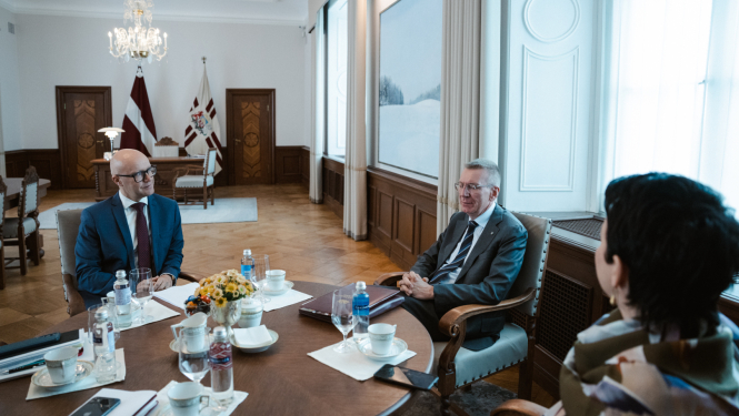 12.05.2026. Valsts prezidenta Edgara Rinkēviča tikšanās ar valsts kontrolieri Edgaru Korčaginu