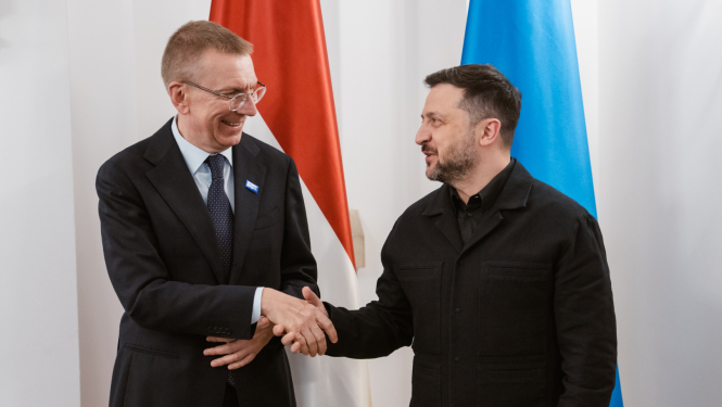 Valsts prezidents Edgars Rinkēvičs tikās ar Ukrainas prezidentu Volodimiru Zelenski 