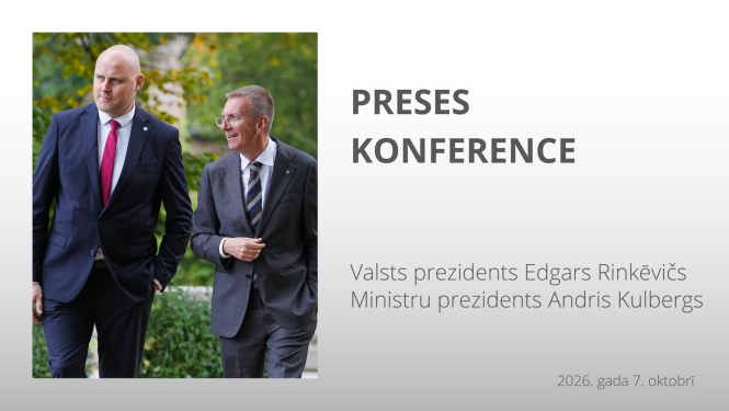 Valsts prezidenta Edgara Rinkēviča un Ministru prezidenta Andra Kulberga preses konference