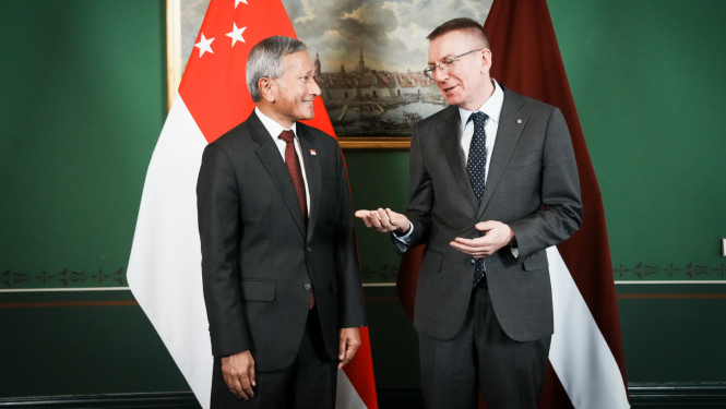 Valsts prezidenta Edgara Rinkēviča tikšanās ar Singapūras ārlietu ministru Vivianu Balakrišnanu