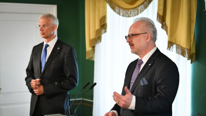 Valsts prezidenta Egila Levita un Ministru prezidenta Krišjāņa Kariņa mediju brīfings