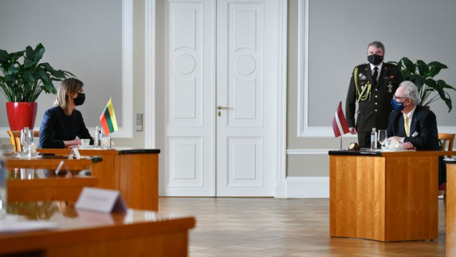Valsts prezidents un Lietuvas Seima priekšsēdētāja vienisprātis, ka Latvijas un Lietuvas divpusējam dialogam jābūt vēl ciešākam