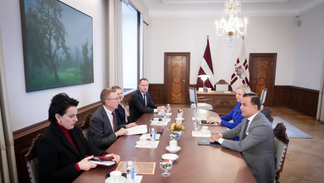 Valsts prezidenta Edgara Rinkēviča tikšanās ar veselības ministru Hosamu Abu Meri