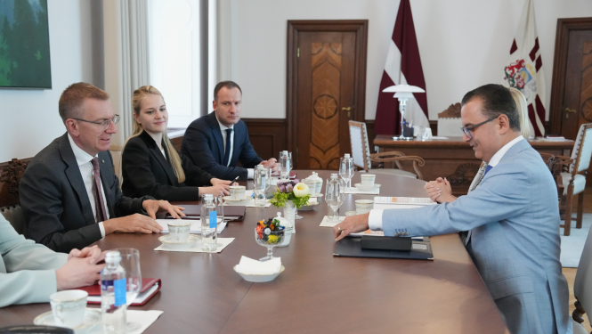 Valsts prezidenta Edgara Rinkēviča tikšanās veselības ministru Hosamu Abu Meri