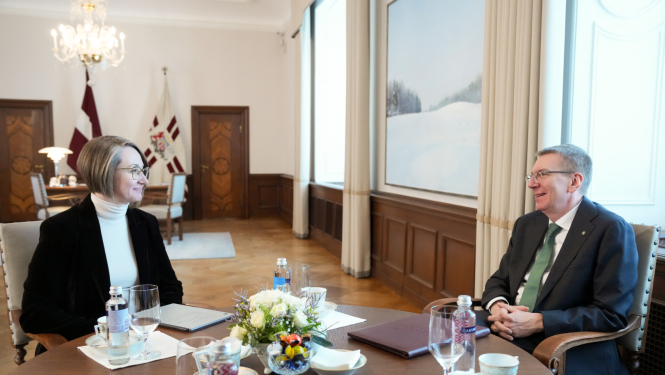 5.03.2026. Valsts prezidenta Edgara Rinkēviča tikšanās ar Mākslīgā intelekta centra direktori Gunu Puci