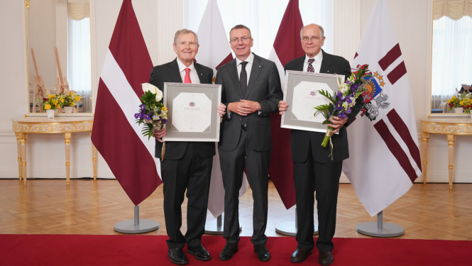 11.06.2025. Cildinājuma rakstu pasniegšana profesoram Bertramam Zariņam un profesoram Kristapam Zariņam