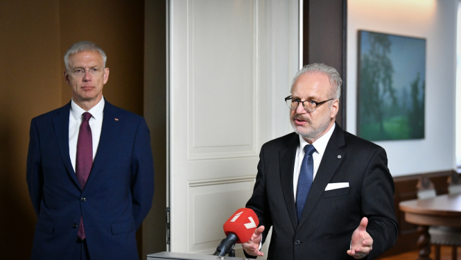 Valsts prezidenta Egila Levita un Ministru prezidenta Krišjāņa Kariņa kopīga preses konference