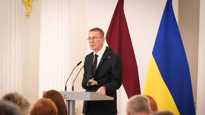 23.10.2024. Valsts prezidenta Edgara Rinkēviča uzruna Starptautiskās Krimas platformas trešā parlamentārā samita oficiālajās vakariņās Rīgas pilī.