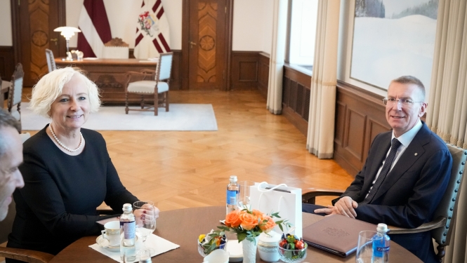 Valsts prezidenta Edgara Rinkēviča un Saeimas priekšsēdētājas Daigas Mieriņas tikšanās 