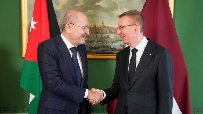 Valsts prezidents Edgars Rinkēvičs tiekas ar Jordānijas Hašimītu Karalistes premjerministra vietnieku un ārlietu ministru Aimanu Safadi 