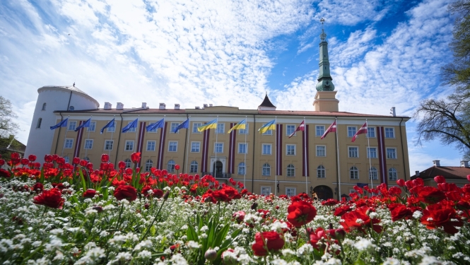 Rīgas pils pagalms pavasarī