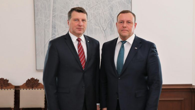 Valsts prezidents Raimonds Vējonis Rīgas pilī tiekas ar iekšlietu ministru Rihardu Kozlovski