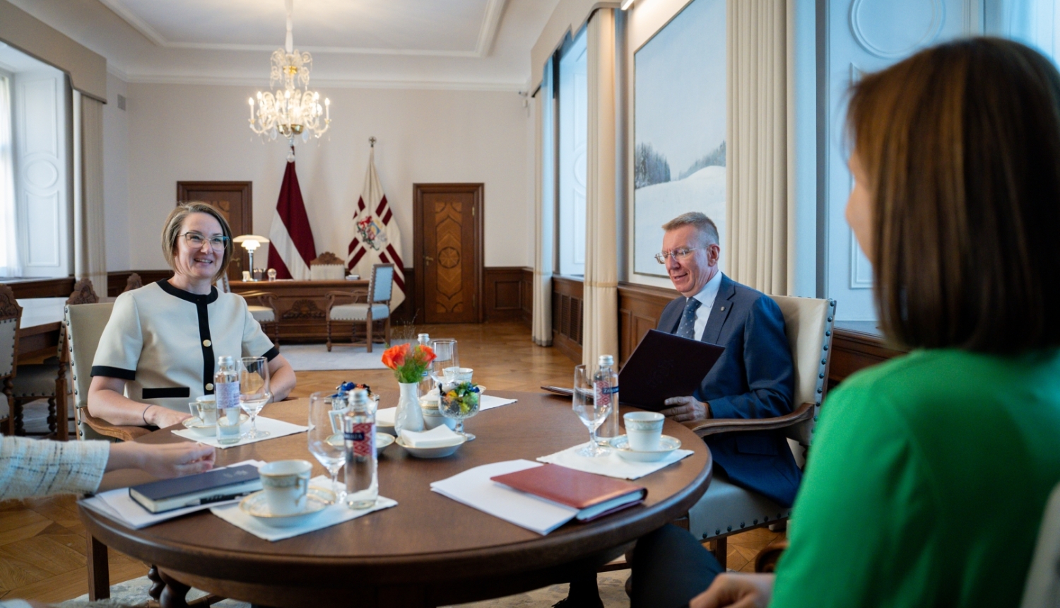 03.08.2026. Valsts prezidenta Edgara Rinkēviča tikšanās ar Mākslīgā intelekta centra direktori Gunu Puci 