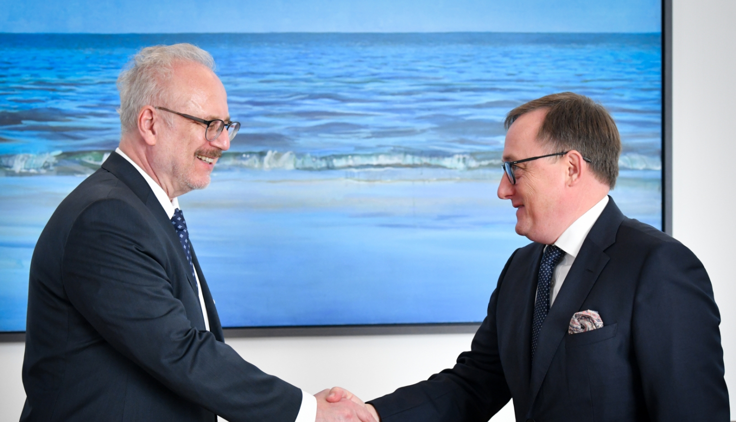 Valsts prezidenta Egila Levita un Latvijas Bankas prezidenta Mārtiņa Kazāka tikšanās 2022. gada 11. jūlijā