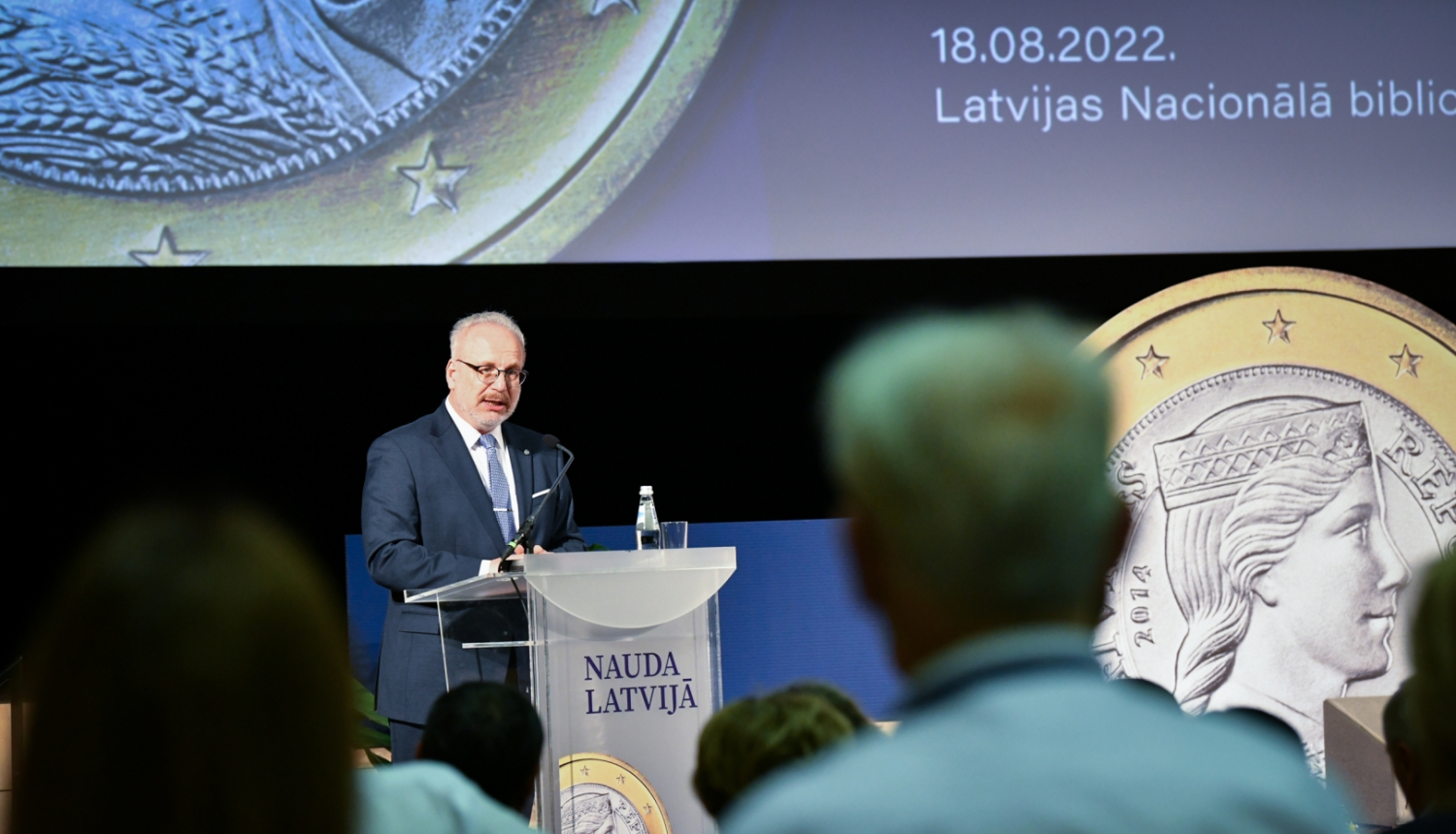 18.08.2022. Valsts prezidents Egils Levits piedalās un uzrunā klātesošos konferencē “Nauda Latvijā no neatkarības atjaunošanas līdz mūsdienām”.