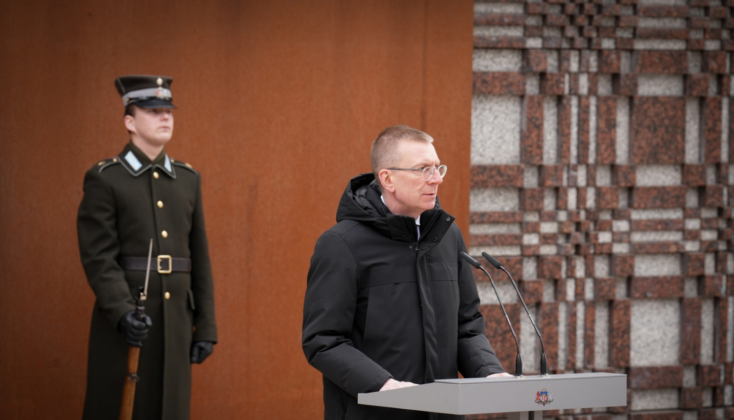 25.03.2024. Valsts prezidenta Edgara Rinkēviča uzruna Komunistiskā genocīda upuru piemiņas dienas pasākumā pie padomju okupācijas upuru piemiņas memoriāla “Vēstures taktīla”