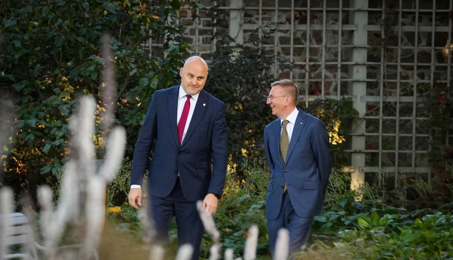 Valsts prezidenta Edgara Rinkēviča un Ministru prezidenta Andra Kulberga tikšanās un preses konference