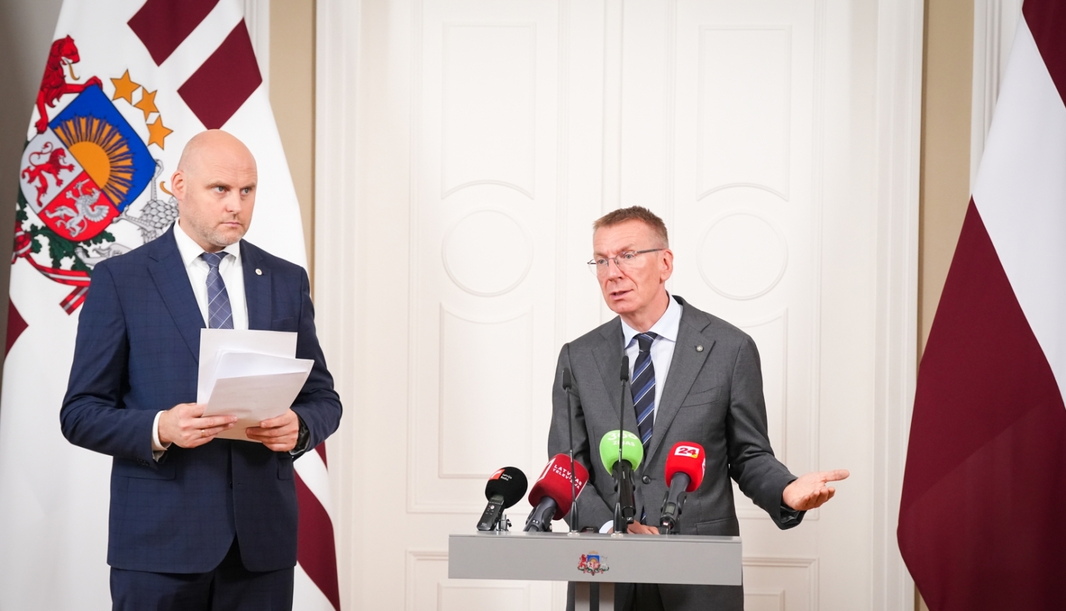 22.07.2026. Valsts prezidenta Edgara Rinkēviča un Ministru prezidenta Andra Kulberga tikšanās un preses konference