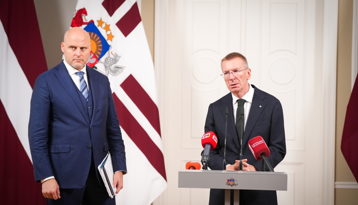 Valsts prezidenta Edgara Rinkēviča un Ministru prezidenta Andra Kulberga preses konference 