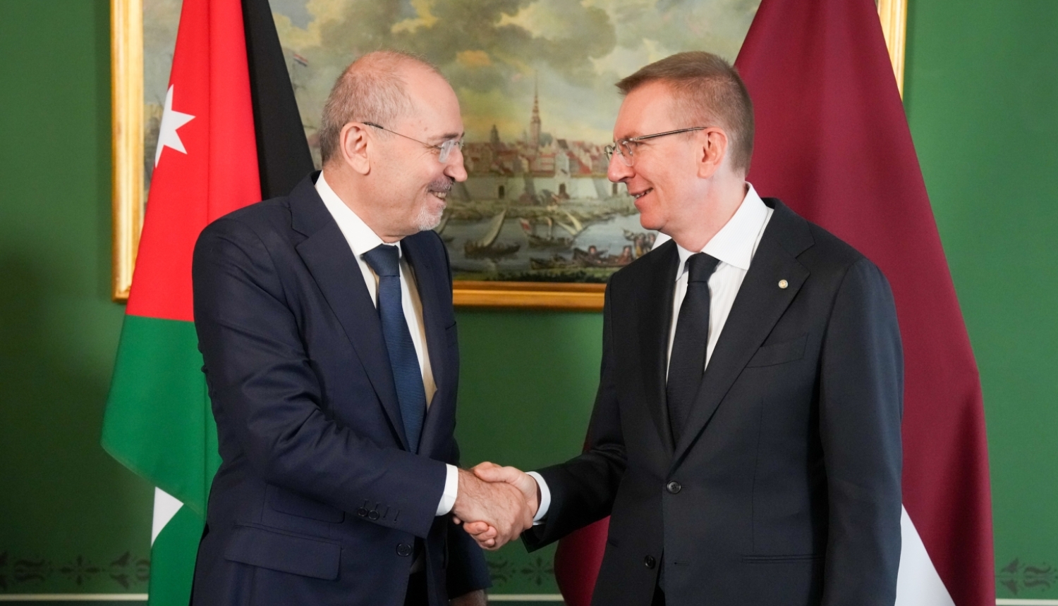 Valsts prezidents Edgars Rinkēvičs tiekas ar Jordānijas Hašimītu Karalistes premjerministra vietnieku un ārlietu ministru Aimanu Safadi 