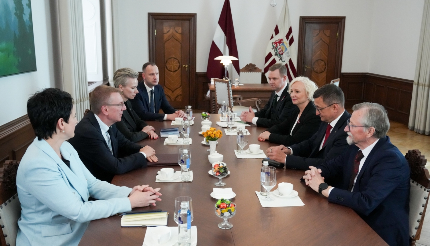 Valsts prezidenta Edgara Rinkēviča tikšanās ar Saeimas Zaļo un Zemnieku savienības frakcijas pārstāvjiem