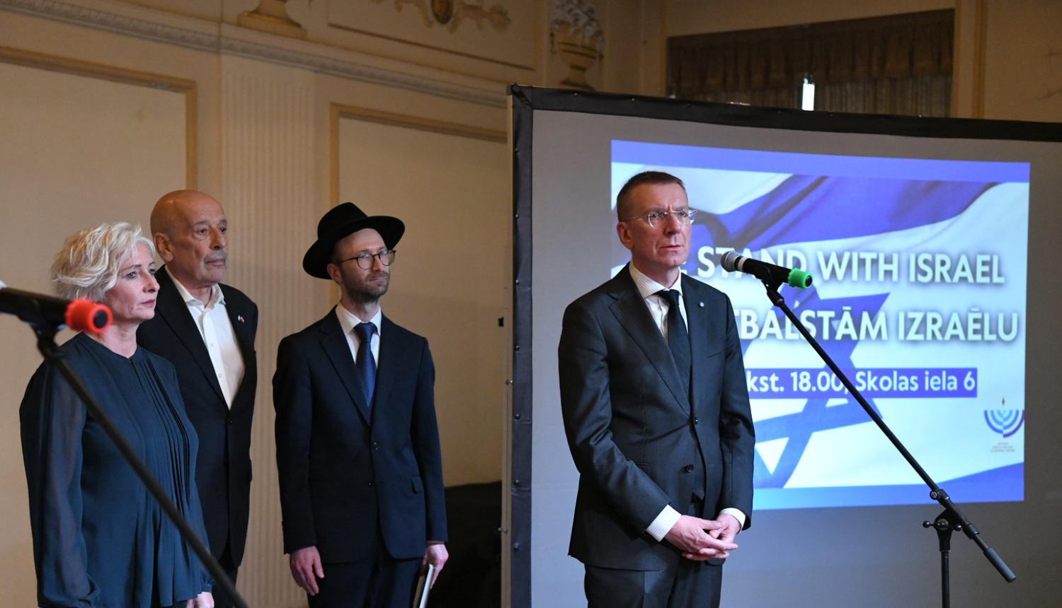 12.10.2023. Valsts prezidenta Edgara Rinkēviča dalība solidaritātes pasākumā atbalstam Izraēlai.