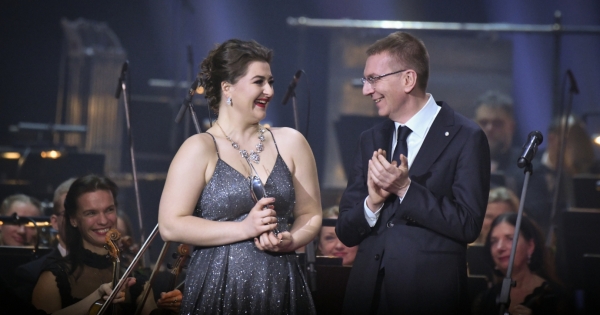 Evta Riga Singer President of Latvia Edgars Rinkēvičs congratulates