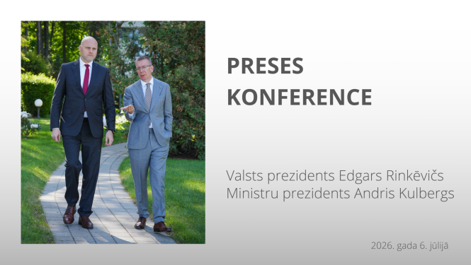 Valsts prezidenta Edgara Rinkēviča un Ministru prezidenta Andra Kulberga preses konference