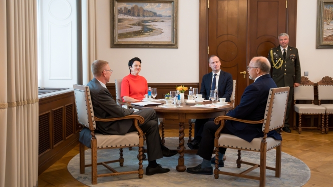 20.07.2026. Valsts prezidenta Edgara Rinkēviča tikšanās ar Latvijas Brīvo arodbiedrību savienības priekšsēdētāju Egilu Baldzēnu