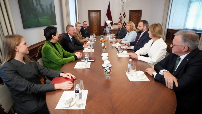 Valsts prezidenta Edgara Rinkēviča tikšanās ar partiju apvienības “Jaunā Vienotība” pārstāvjiem