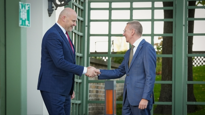 Valsts prezidenta Edgara Rinkēviča un Ministru prezidenta Andra Kulberga preses konference