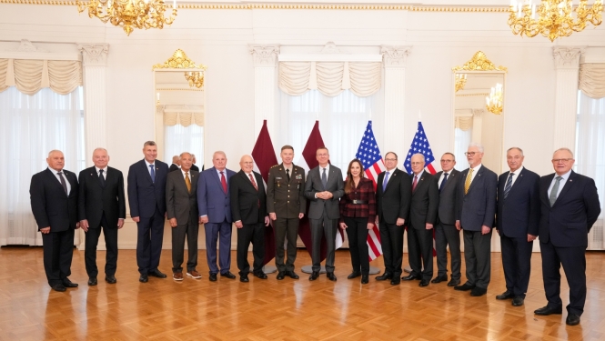 14.10.2026. Valsts prezidenta tikšanās ar ASV Mičiganas štata Nacionālās gvardes un Latvijas Nacionālo bruņoto spēku esošajiem un bijušajiem komandieriem