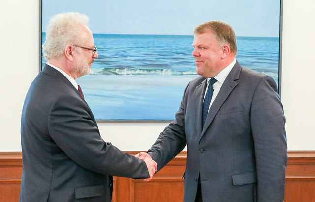 Valsts prezidenta Egila Levita tikšanās ar Latvijas Pašvaldību savienības priekšsēdi Gintu Kaminski
