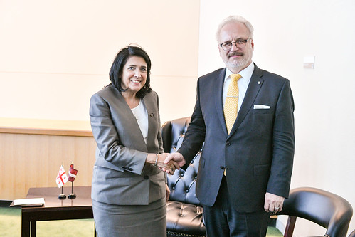Valsts prezidenta Egila Levita divpusējā tikšanās ar Gruzijas prezidenti Salomi Zurabišvili (H. E. Ms Salome Zourabichvili)