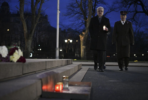 17.03.2020. Valsts prezidents Egils Levits noliek svecīti nacionālās pretošanās kustības piemiņai