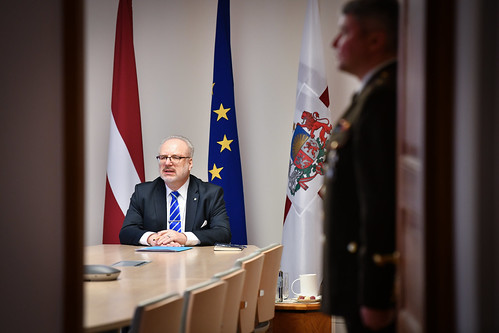 28.04.2020. Valsts prezidenta Egila Levita tiešsaistes tikšanās ar Ministru prezidentu Krišjāni Kariņu