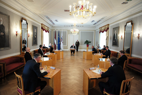 05.05.2020. Valsts prezidents Egils Levits tiekas ar Saeimas frakciju priekšsēdētājiem