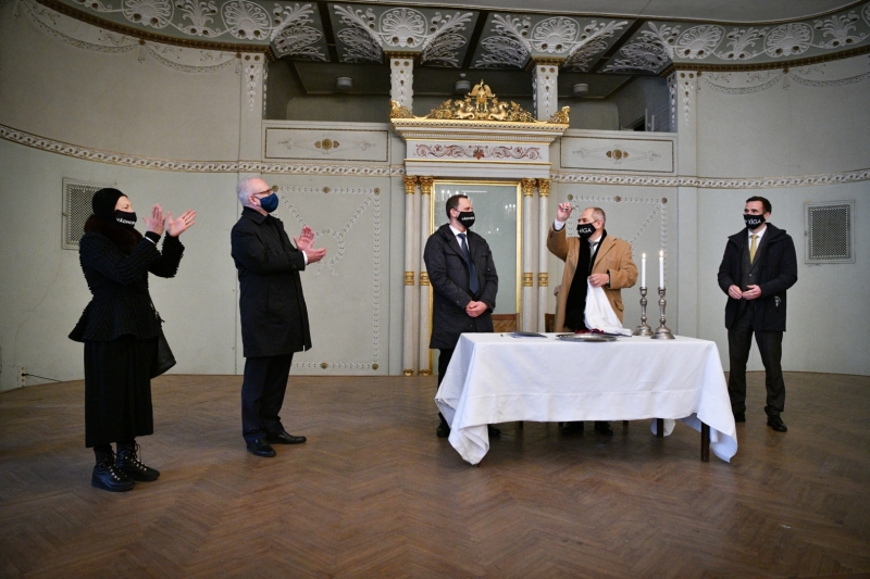 Valsts prezidents Egils Levits piedalās Rīgas Riharda Vāgnera nama atslēgu pasniegšanas ceremonijā