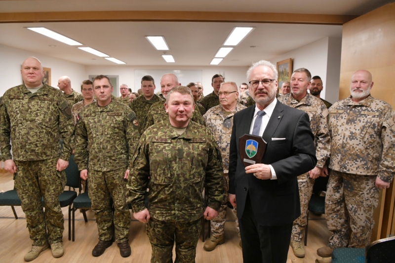 Valsts prezidenta Egila Levita darba vizīte Talsos. Tikšanās ar zemessargiem. Foto autors: Ilmārs Znotiņš, Valsts prezidenta kanceleja.