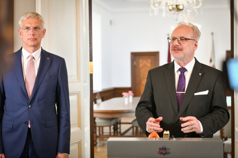 Valsts prezidenta Egila Levita un Ministru prezidenta Krišjāņa Kariņa preses konference 2022. gada jūnijā
