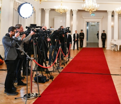 Media representatives in the Riga Castle