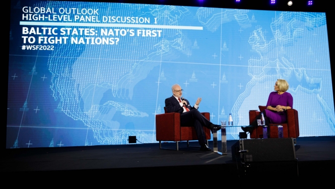 Valsts prezidents Egils Levits piedalās Varšavas drošības forumā 2022. gada 4. oktobrī