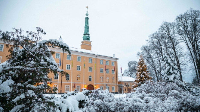 ziemas skats uz Rīgas pili