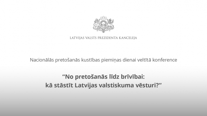 Nacionālās pretošanās kustības piemiņas dienai veltītās konferences titulbilde. 2023. gada 15. martā. 