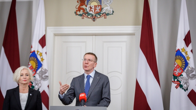 05.12.2023. Valsts prezidenta Edgara Rinkēviča un Saeimas priekšsēdētājas Daigas Mieriņas preses konference
